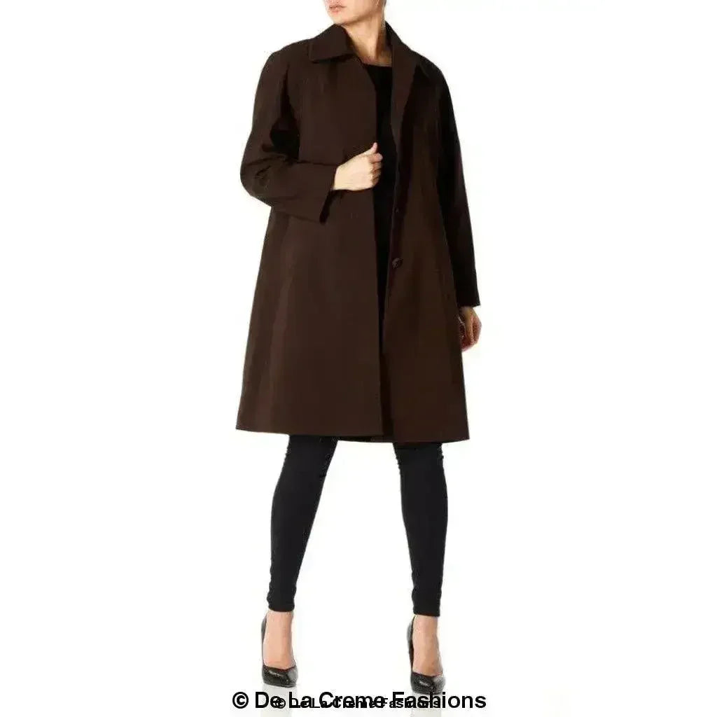 De La Creme Womens Oversized Knee Length Swing Coat - Femstylo