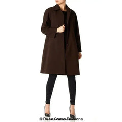 De La Creme Womens Oversized Knee Length Swing Coat - Femstylo