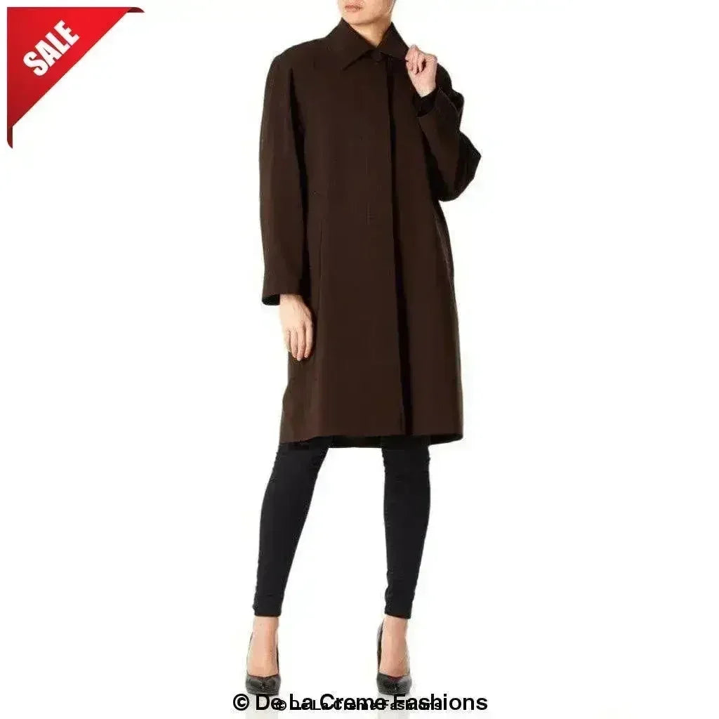 De La Creme Womens Oversized Knee Length Swing Coat - Femstylo
