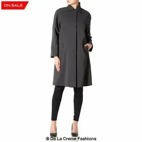 De La Creme Womens Oversized Knee Length Swing Coat - Femstylo