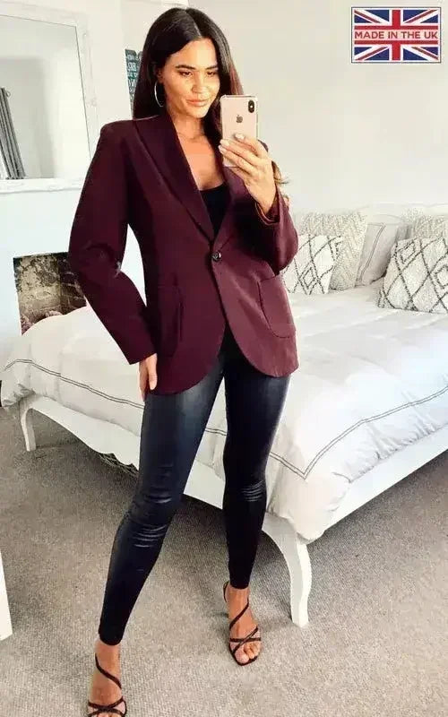 De La Creme - Womens Patch Pocket Tailored Fit Blazer - Femstylo