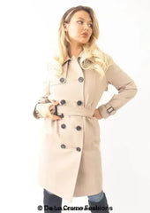 Double-Breasted Trench Coat - UK Made Polyester Blend | Femstylo - Femstylo