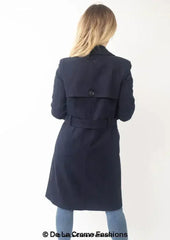Double-Breasted Trench Coat - UK Made Polyester Blend | Femstylo - Femstylo