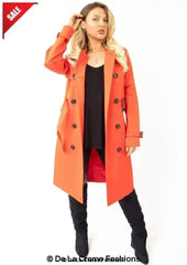 Double-Breasted Trench Coat - UK Made Polyester Blend | Femstylo - Femstylo