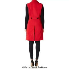 De La Creme - Womens Spring/Summer Sleeveless Hip Length Blazer Coat - Femstylo