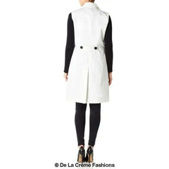 De La Creme - Womens Spring/Summer Sleeveless Hip Length Blazer Coat - Femstylo