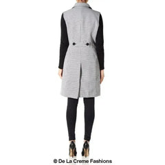 De La Creme - Womens Spring/Summer Sleeveless Hip Length Blazer Coat - Femstylo