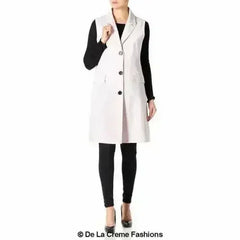 De La Creme - Womens Spring/Summer Sleeveless Hip Length Blazer Coat - Femstylo