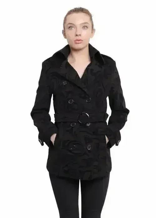 De La Creme - Womens Tribal Print Double Breasted Short Coat - Femstylo