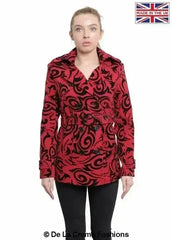 De La Creme - Womens Tribal Print Double Breasted Short Coat - Femstylo