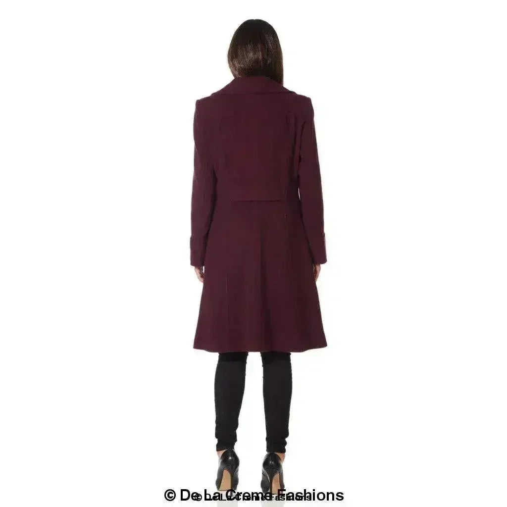 Wool Blend Double Breasted Midi Coat - Femstylo