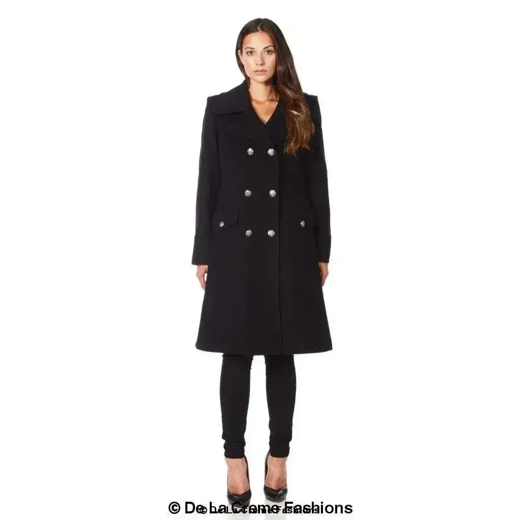 Wool Blend Double Breasted Midi Coat - Femstylo