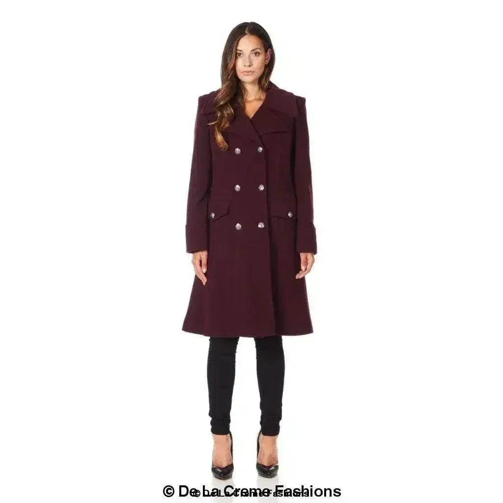 Wool Blend Double Breasted Midi Coat - Femstylo