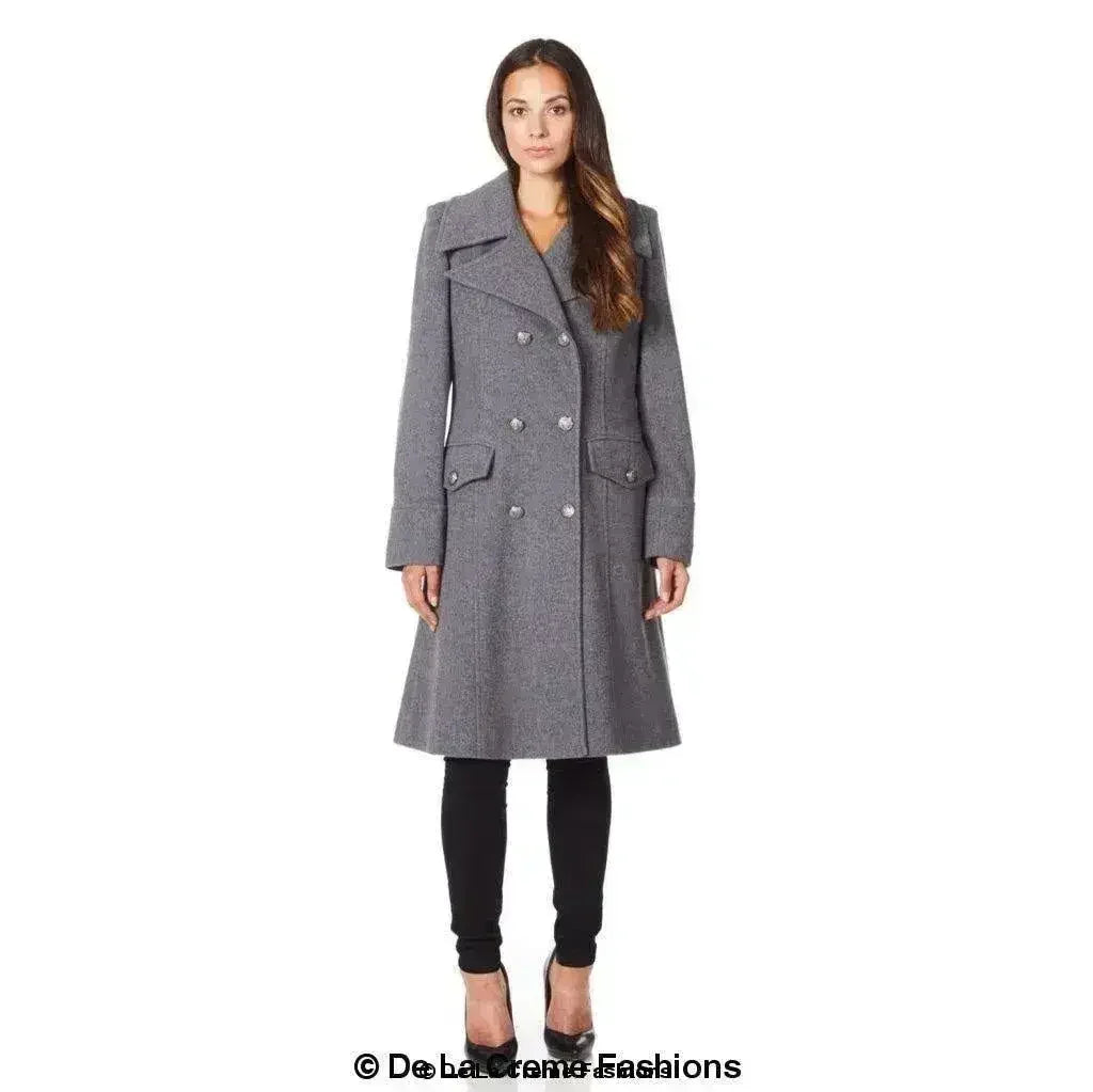 Wool Blend Double Breasted Midi Coat - Femstylo