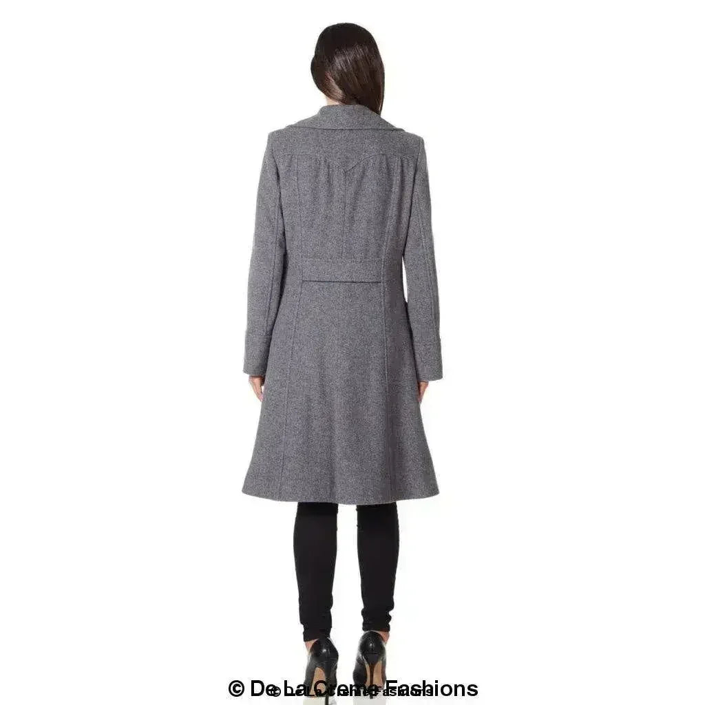 Wool Blend Double Breasted Midi Coat - Femstylo