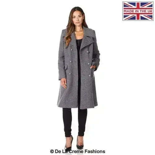 Wool Blend Double Breasted Midi Coat - Femstylo