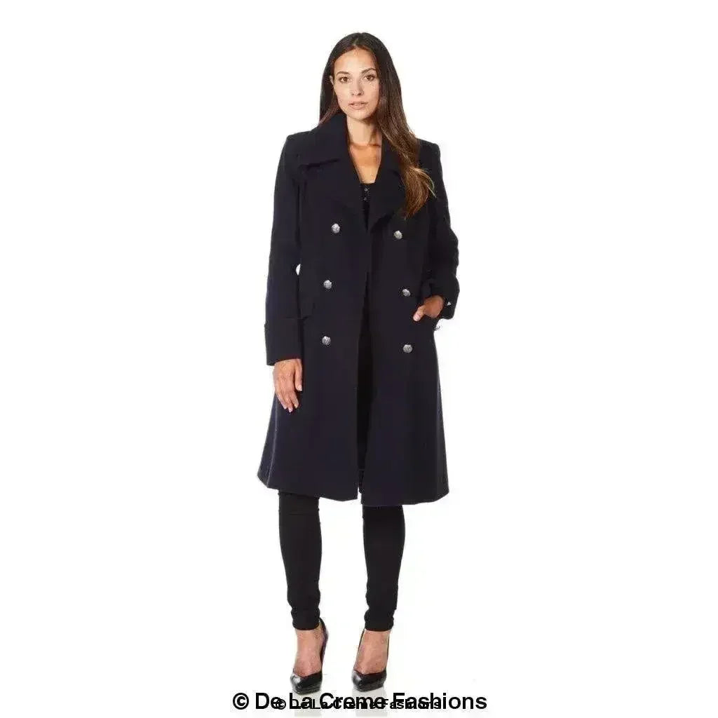 Wool Blend Double Breasted Midi Coat - Femstylo
