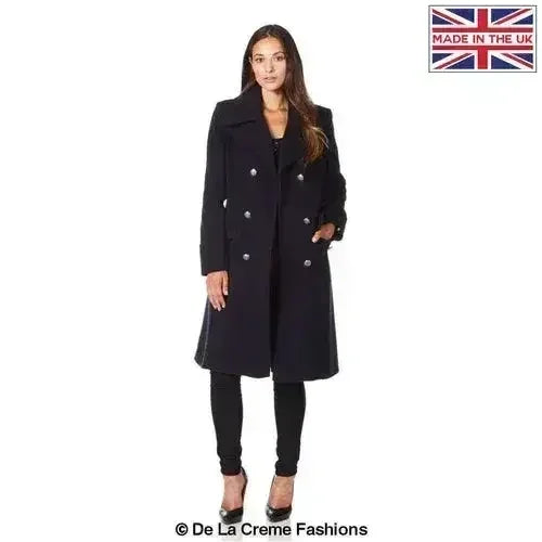 Wool Blend Double Breasted Midi Coat - Femstylo