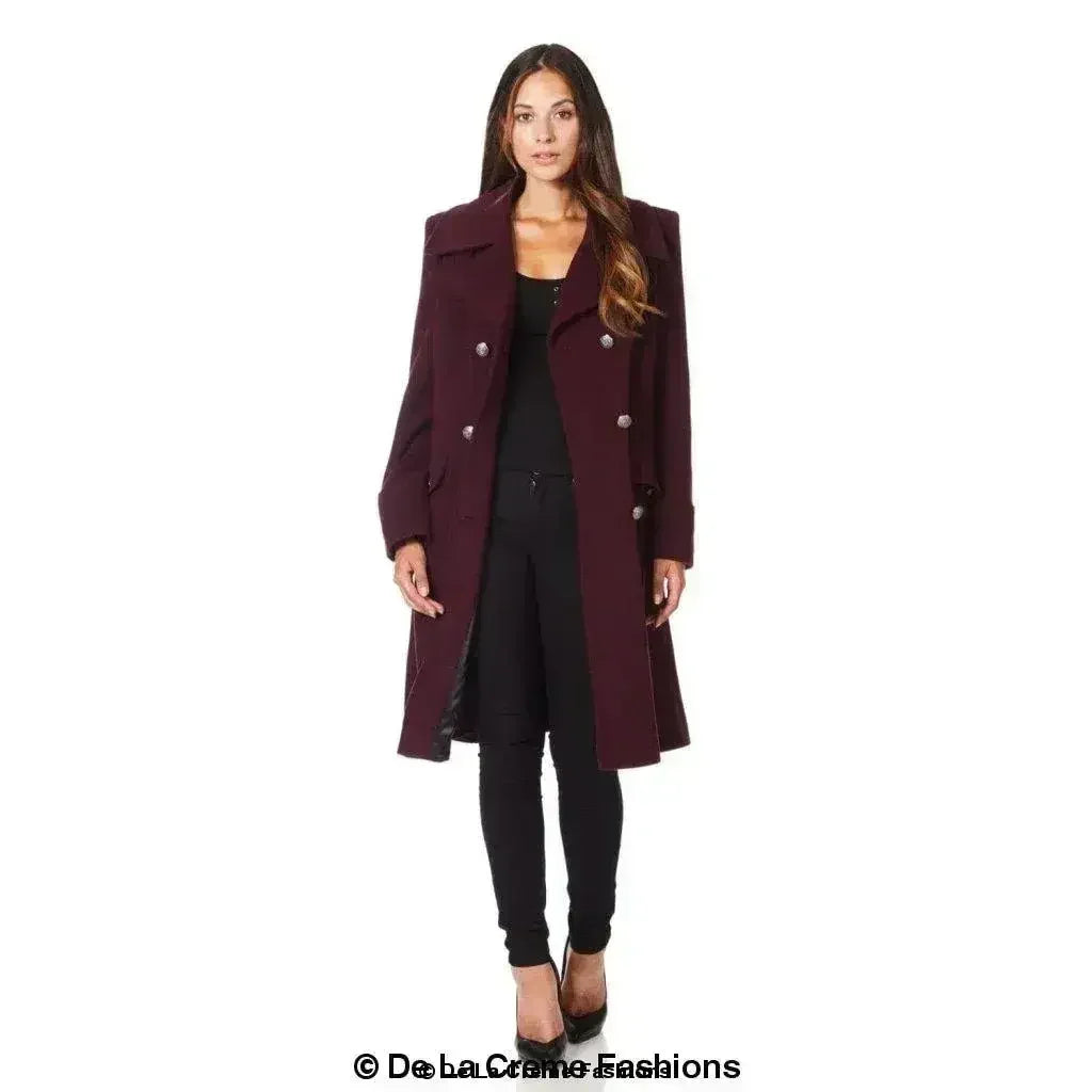 Wool Blend Double Breasted Midi Coat - Femstylo