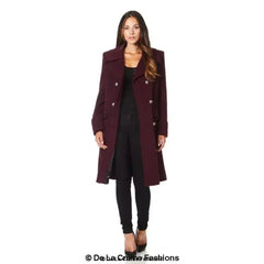 Wool Blend Double Breasted Midi Coat - Femstylo