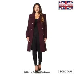 Wool Blend Double Breasted Midi Coat - Femstylo