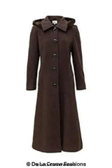 Wool Blend Faux Fur Trim Hooded Long Coat - Femstylo