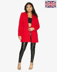 De La Creme Womens Wool Blend Hip Length Covert Coat - Femstylo