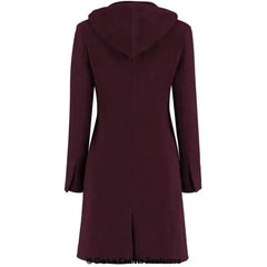 Wool Blend Hooded Coat - Zip Front Winter Coat | Femstylo - Femstylo