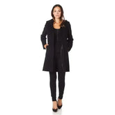 Wool Blend Hooded Coat - Zip Front Winter Coat | Femstylo - Femstylo