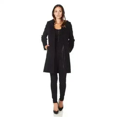 Wool Blend Hooded Coat - Zip Front Winter Coat | Femstylo - Femstylo