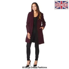 Wool Blend Hooded Coat - Zip Front Winter Coat | Femstylo - Femstylo