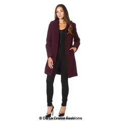 Wool Blend Hooded Coat - Zip Front Winter Coat | Femstylo - Femstylo
