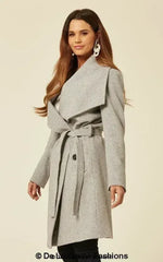 Wool Blend Large Lapel Duster Coat - Femstylo