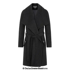 Wool Blend Large Lapel Duster Coat - Femstylo