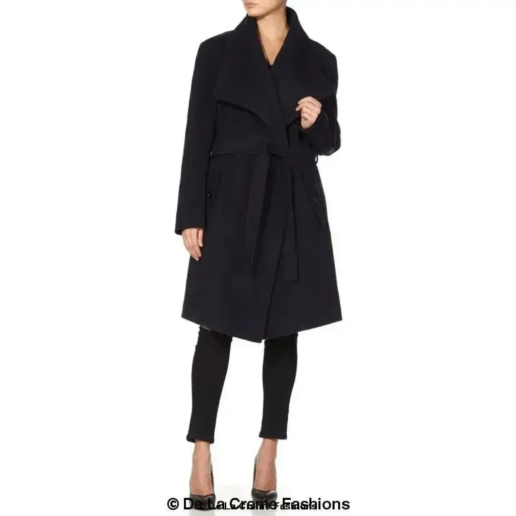 Wool Blend Large Lapel Duster Coat - Femstylo