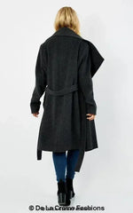 Wool Blend Large Lapel Duster Coat - Femstylo