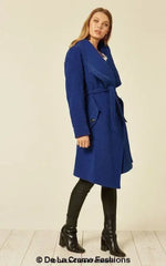 Wool Blend Large Lapel Duster Coat - Femstylo