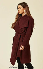 Wool Blend Large Lapel Duster Coat - Femstylo