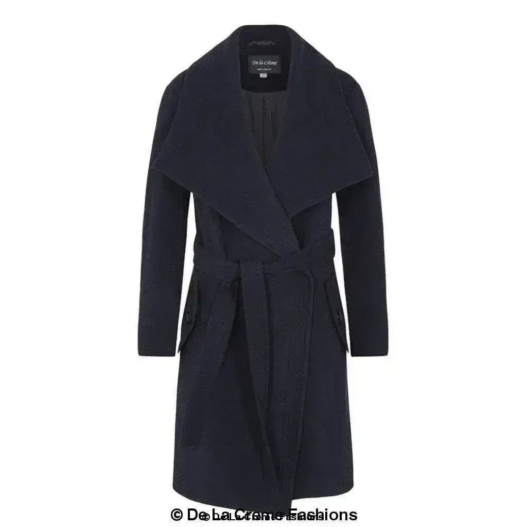 Wool Blend Large Lapel Duster Coat - Femstylo