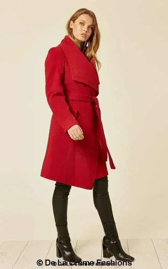 Wool Blend Large Lapel Duster Coat - Femstylo