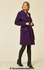 Wool Blend Large Lapel Duster Coat - Femstylo