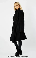 Wool Blend Large Lapel Duster Coat - Femstylo