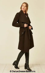 Wool Blend Large Lapel Duster Coat - Femstylo