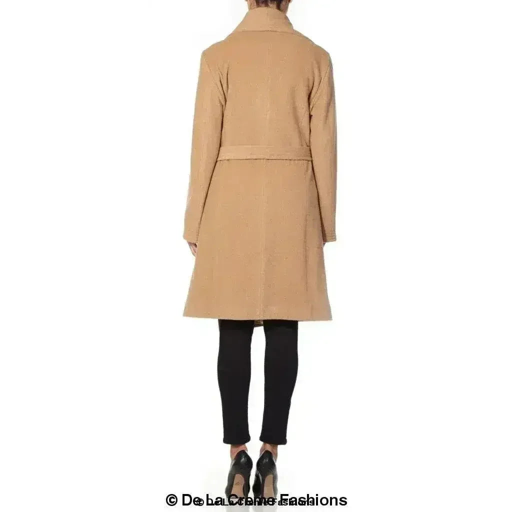 Wool Blend Large Lapel Duster Coat - Femstylo