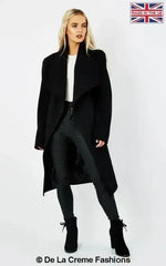 Wool Blend Large Lapel Duster Coat - Femstylo