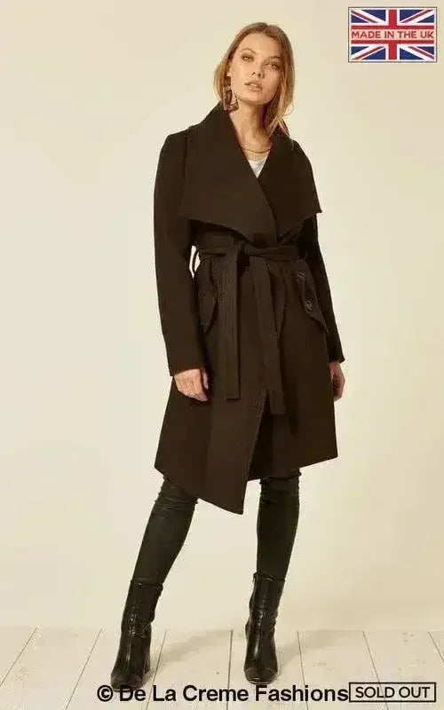 Wool Blend Large Lapel Duster Coat - Femstylo