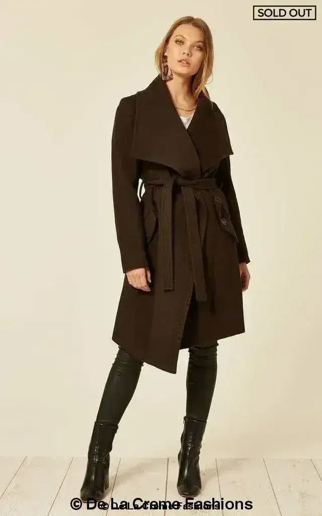 Wool Blend Large Lapel Duster Coat - Femstylo