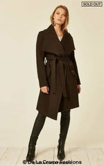 Wool Blend Large Lapel Duster Coat - Femstylo