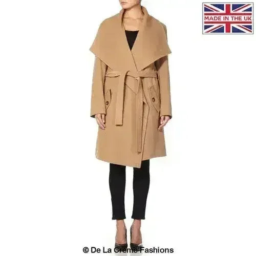 Wool Blend Large Lapel Duster Coat - Femstylo