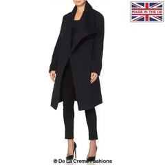 Wool Blend Large Lapel Duster Coat - Femstylo